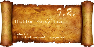 Thaller Rozália névjegykártya